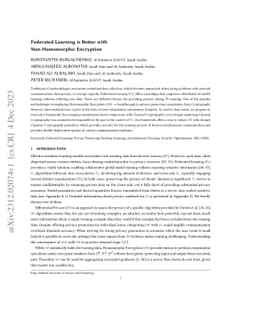 Federated Learning is Better with Non-Homomorphic Encryption