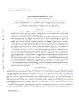 Physics simulation capabilities of LLMs