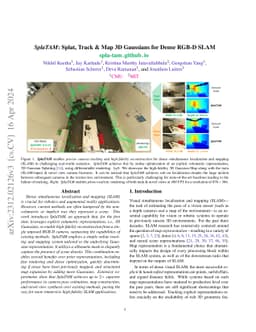 SplaTAM: Splat, Track & Map 3D Gaussians for Dense RGB-D SLAM