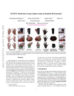 MANUS: Markerless Grasp Capture using Articulated 3D Gaussians