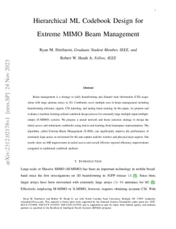 Hierarchical ML Codebook Design for Extreme MIMO Beam Management