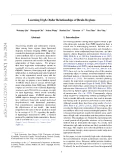 Learning High-Order Relationships of Brain Regions