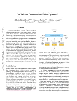 Can We Learn Communication-Efficient Optimizers?