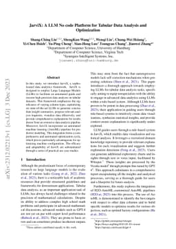 JarviX: A LLM No code Platform for Tabular Data Analysis and
  Optimization