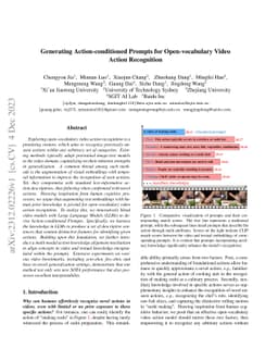 Generating Action-conditioned Prompts for Open-vocabulary Video Action
  Recognition