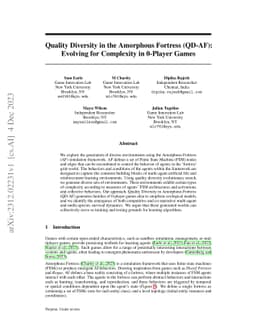 Quality Diversity in the Amorphous Fortress (QD-AF): Evolving for
  Complexity in 0-Player Games