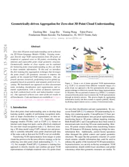Geometrically-driven Aggregation for Zero-shot 3D Point Cloud
  Understanding