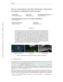 Visual Encoders for Data-Efficient Imitation Learning in Modern Video Games