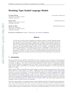 Revisiting Topic-Guided Language Models