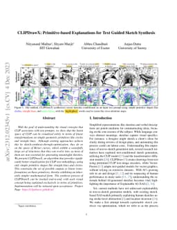 CLIPDrawX: Primitive-based Explanations for Text Guided Sketch Synthesis
