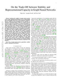On the Trade-Off between Stability and Representational Capacity in
  Graph Neural Networks