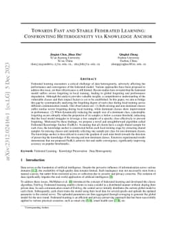 Towards Fast and Stable Federated Learning: Confronting Heterogeneity
  via Knowledge Anchor
