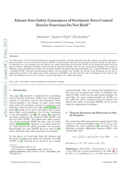Almost-Sure Safety Guarantees of Stochastic Zero-Control Barrier
  Functions Do Not Hold