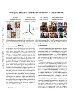 Orthogonal Adaptation for Modular Customization of Diffusion Models