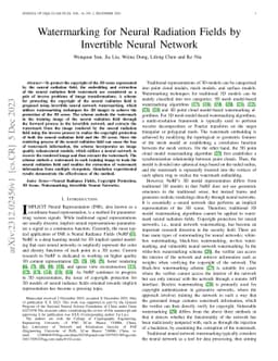 Watermarking for Neural Radiation Fields by Invertible Neural Network