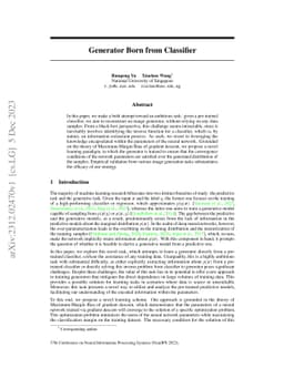Generator Born from Classifier