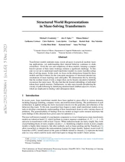 Structured World Representations in Maze-Solving Transformers