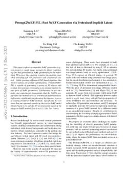 Prompt2NeRF-PIL: Fast NeRF Generation via Pretrained Implicit Latent