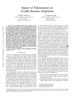 Impact of Tokenization on LLaMa Russian Adaptation