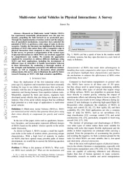 Multi-rotor Aerial Vehicles in Physical Interactions: A Survey