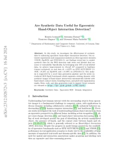 Are Synthetic Data Useful for Egocentric Hand-Object Interaction
  Detection?