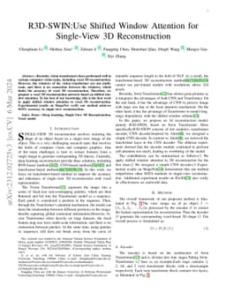 R3D-SWIN:Use Shifted Window Attention for Single-View 3D Reconstruction