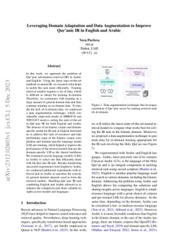 Leveraging Domain Adaptation and Data Augmentation to Improve Quránic
  IR in English and Arabic