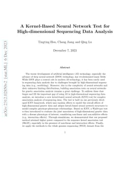 A Kernel-Based Neural Network Test for High-dimensional Sequencing Data
  Analysis