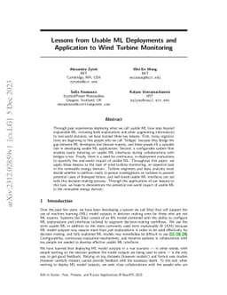 Lessons from Usable ML Deployments and Application to Wind Turbine
  Monitoring