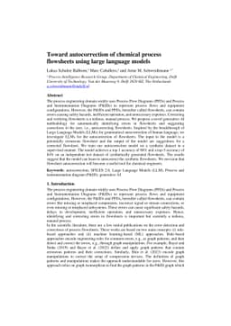 Toward autocorrection of chemical process flowsheets using large
  language models