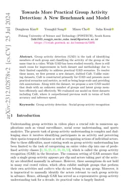 Towards More Practical Group Activity Detection: A New Benchmark and
  Model