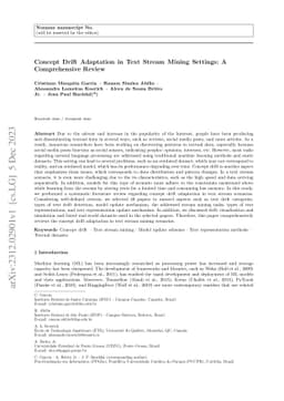 Concept Drift Adaptation in Text Stream Mining Settings: A Comprehensive
  Review