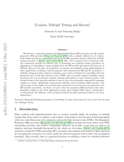 E-values, Multiple Testing and Beyond