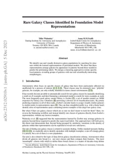 Rare Galaxy Classes Identified In Foundation Model Representations