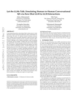 Let the LLMs Talk: Simulating Human-to-Human Conversational QA via
  Zero-Shot LLM-to-LLM Interactions
