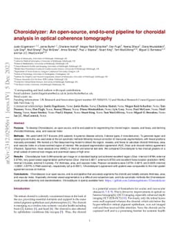 Choroidalyzer: An open-source, end-to-end pipeline for choroidal
  analysis in optical coherence tomography
