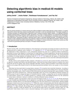 Detecting algorithmic bias in medical-AI models using trees
