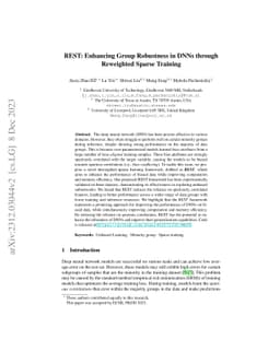 REST: Enhancing Group Robustness in DNNs through Reweighted Sparse
  Training