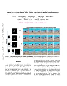 MagicStick: Controllable Video Editing via Control Handle
  Transformations