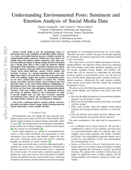 Understanding Environmental Posts: Sentiment and Emotion Analysis of
  Social Media Data