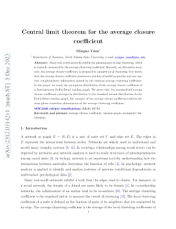 Central limit theorem for the average closure coefficient