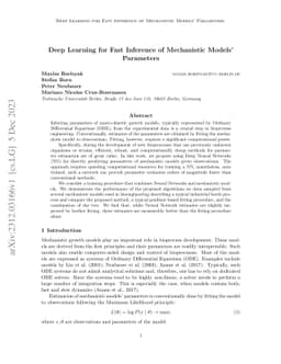 Deep Learning for Fast Inference of Mechanistic Models' Parameters