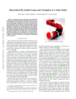 Hierarchical RL-Guided Large-scale Navigation of a Snake Robot