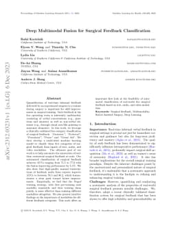 Deep Multimodal Fusion for Surgical Feedback Classification