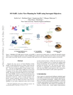SO-NeRF: Active View Planning for NeRF using Surrogate Objectives