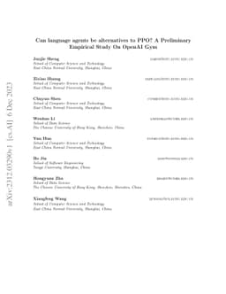 Can language agents be alternatives to PPO? A Preliminary Empirical
  Study On OpenAI Gym