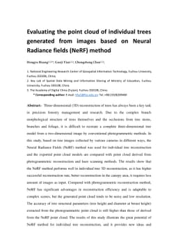 Evaluating the point cloud of individual trees generated from images
  based on Neural Radiance fields (NeRF) method