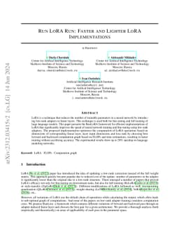 Run LoRA Run: Faster and Lighter LoRA Implementations