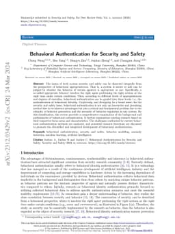 Behavioral Authentication for Security and Safety
