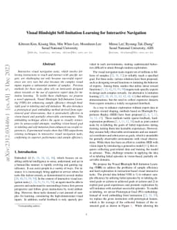 Visual Hindsight Self-Imitation Learning for Interactive Navigation